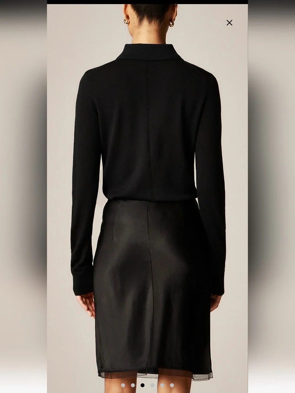NWT J.CREW BLACK SATIN BIAS CUT SLIP SKIRT SZ M